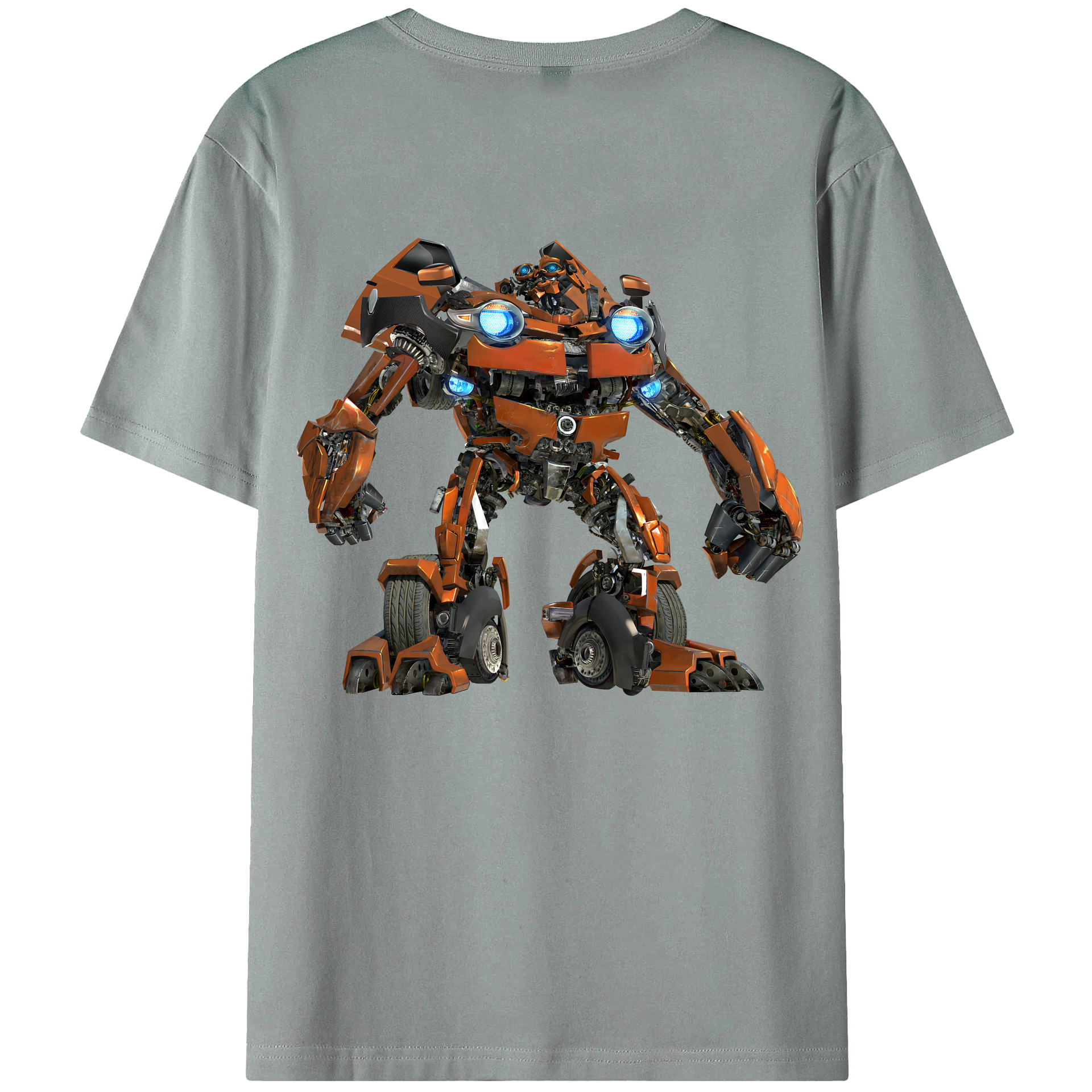 （画像用） Transformers トランスフォーマー 綿100％ メンズ半袖Tシャツ（バックプリント） 通気性